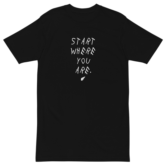 "Start Where You Are" - Elevate Club - T-Shirt (Black)