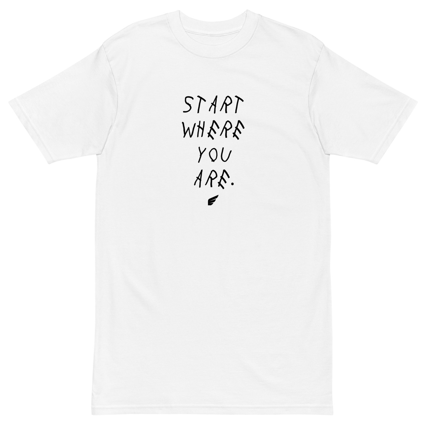 "Start Where You Are" - Elevate Club - T-Shirt (White)